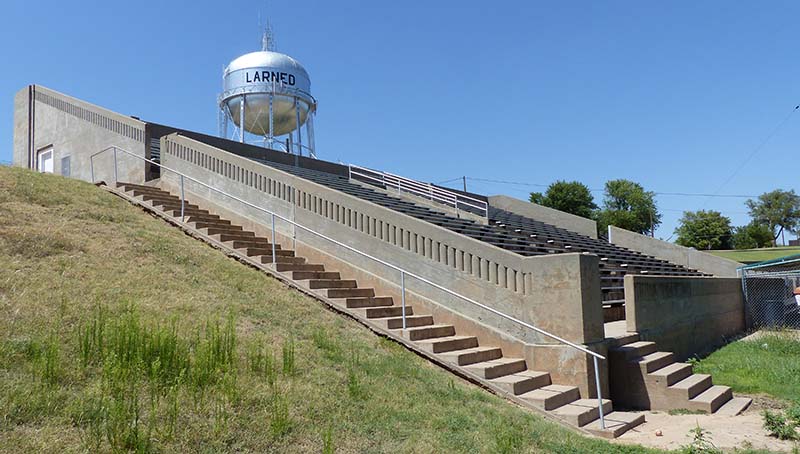 Moffet Stadium Grandstand and Water Tower Larned KS